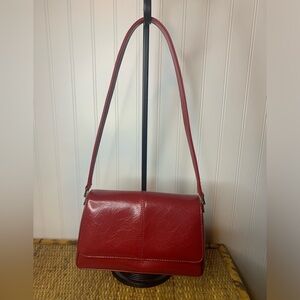 Liz Claiborne Red Tote Handbag Purse Red Shoulder Bag Small Faux Leather